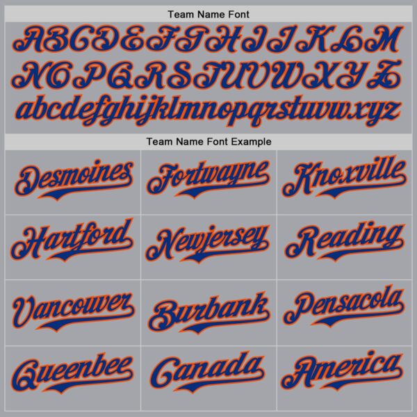 Custom Gray White Orange-Royal Authentic Baseball Jersey