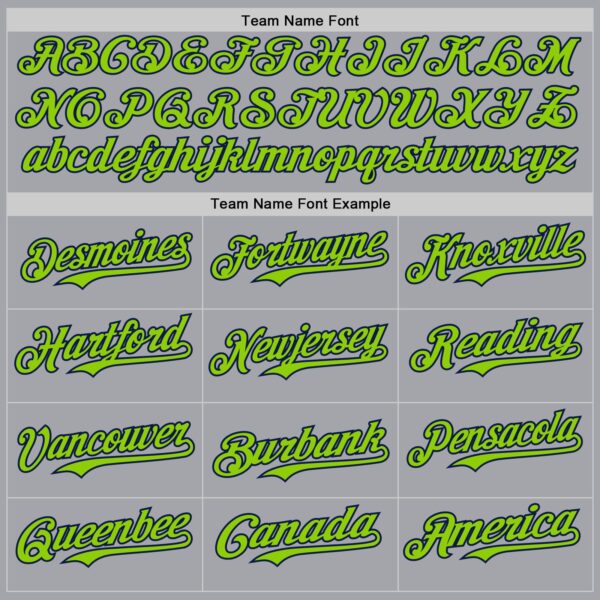 Custom Gray Neon Green-Navy Authentic Baseball Jersey