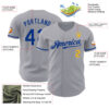 Custom Gray Royal-Gold Authentic Baseball Jersey