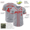 Custom Gray Red Authentic Baseball Jersey