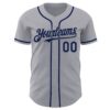Custom Gray Navy Authentic Baseball Jersey