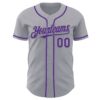 Custom Gray Purple Authentic Baseball Jersey