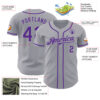 Custom Gray Purple Authentic Baseball Jersey