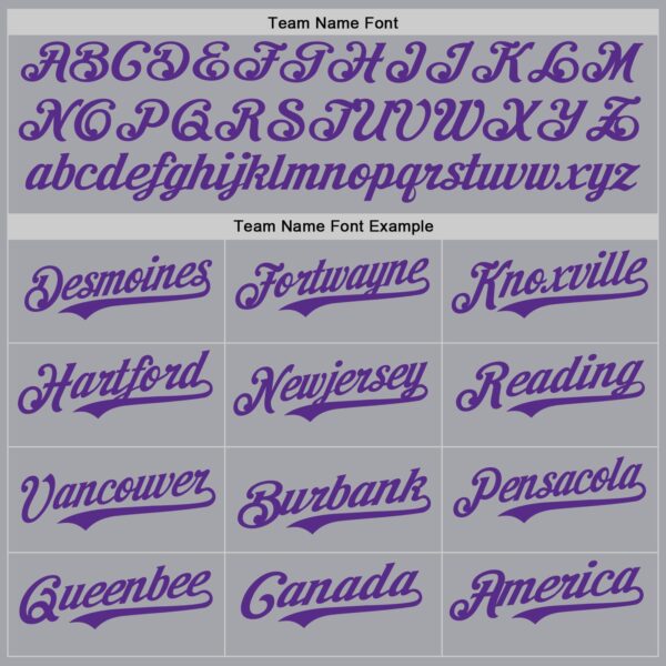 Custom Gray Purple Authentic Baseball Jersey