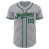 Custom Gray Green Authentic Baseball Jersey