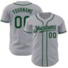 Custom Gray Green Authentic Baseball Jersey