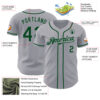 Custom Gray Green Authentic Baseball Jersey