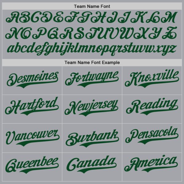 Custom Gray Green Authentic Baseball Jersey