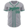 Custom Gray Kelly Green Authentic Baseball Jersey