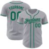 Custom Gray Kelly Green Authentic Baseball Jersey