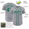 Custom Gray Kelly Green Authentic Baseball Jersey