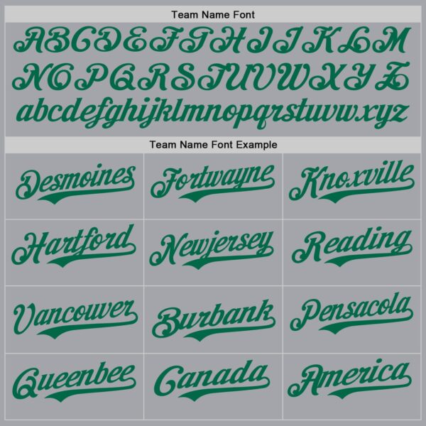 Custom Gray Kelly Green Authentic Baseball Jersey