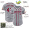 Custom Gray Crimson Authentic Baseball Jersey