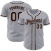 Custom Gray Brown Authentic Baseball Jersey