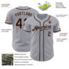 Custom Gray Brown Authentic Baseball Jersey