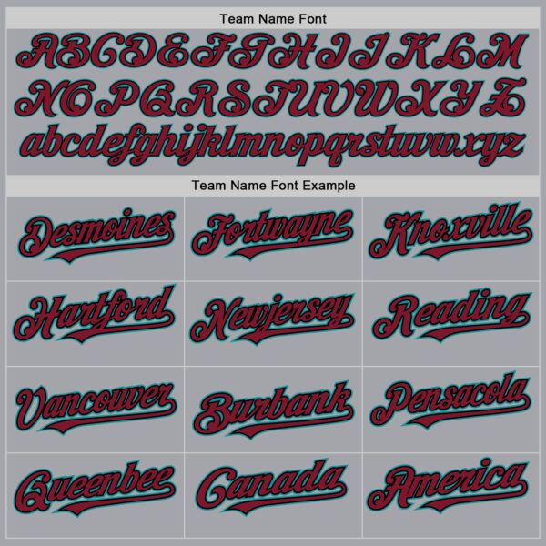 Custom Gray Black Pinstripe Crimson-Teal Authentic Baseball Jersey