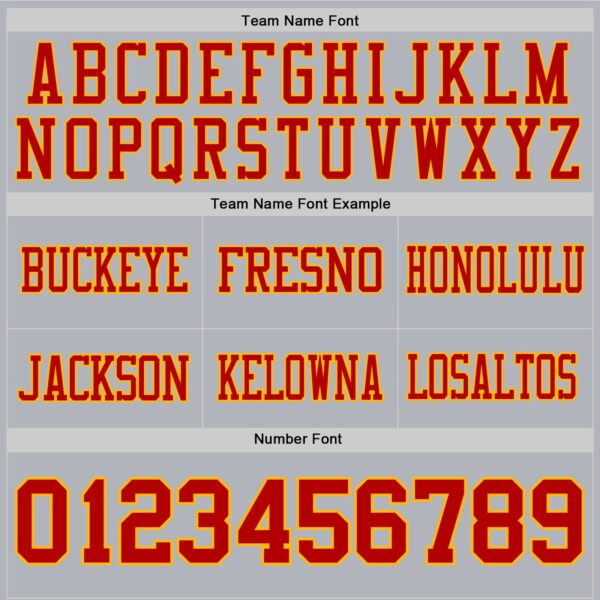 Custom Gray Red-Gold Authentic Football Jersey
