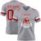 Gray1096-1 Custom Gray Red-White Authentic Football Jersey