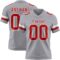 Gray1096 Custom Gray Red-White Authentic Football Jersey