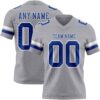 Custom Gray Royal-White Authentic Football Jersey
