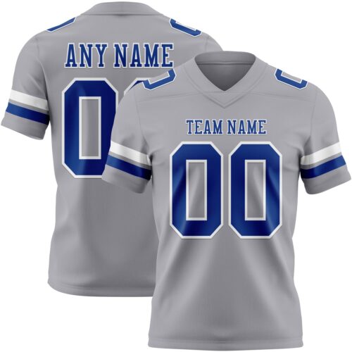 Gray1097 Custom Gray Royal-White Authentic Football Jersey