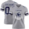 Custom Gray Navy-White Authentic Football Jersey