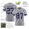 Gray1101-2 Custom Gray Navy-White Authentic Football Jersey