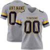 Custom Gray Navy-Gold Authentic Football Jersey