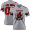 Custom Gray Red-Black Authentic Football Jersey