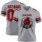 Gray1110-1 Custom Gray Red-Black Authentic Football Jersey