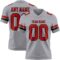 Gray1110 Custom Gray Red-Black Authentic Football Jersey