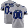 Custom Gray Royal-Black Authentic Football Jersey