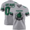 Custom Gray Kelly Green-Black Authentic Football Jersey