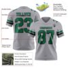 Custom Gray Kelly Green-Black Authentic Football Jersey
