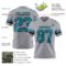 Custom Gray Teal-Black Authentic Football Jersey