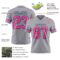 Custom Gray Pink Black-Light Blue Authentic Football Jersey