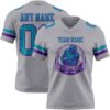 Custom Gray Teal-Purple Authentic Football Jersey