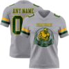 Custom Gray Green-Gold Authentic Football Jersey