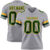 Custom Gray Green-Gold Authentic Football Jersey