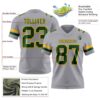 Custom Gray Green-Gold Authentic Football Jersey