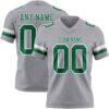 Custom Gray Kelly Green-White Authentic Football Jersey