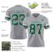 Gray1140-2 Custom Gray Kelly Green-White Authentic Football Jersey