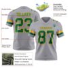Custom Gray Kelly Green-Gold Authentic Football Jersey