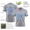 Gray1146-2 Custom Gray Light Blue-White Authentic Football Jersey