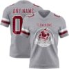 Custom Gray Crimson-White Authentic Football Jersey