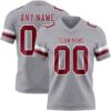 Custom Gray Crimson-White Authentic Football Jersey