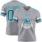 Gray1150-1 Custom Gray Teal-White Authentic Football Jersey