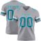 Gray1150 Custom Gray Teal-White Authentic Football Jersey