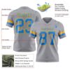 Custom Gray Powder Blue-Gold Authentic Football Jersey