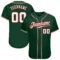 Custom Green White-Red Authentic Baseball Jersey
